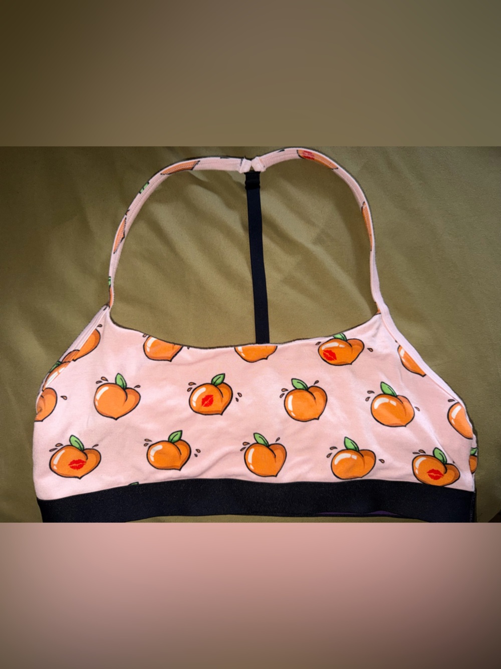 MeUndies Peach Print Racerback Bralette - Pink & Orange